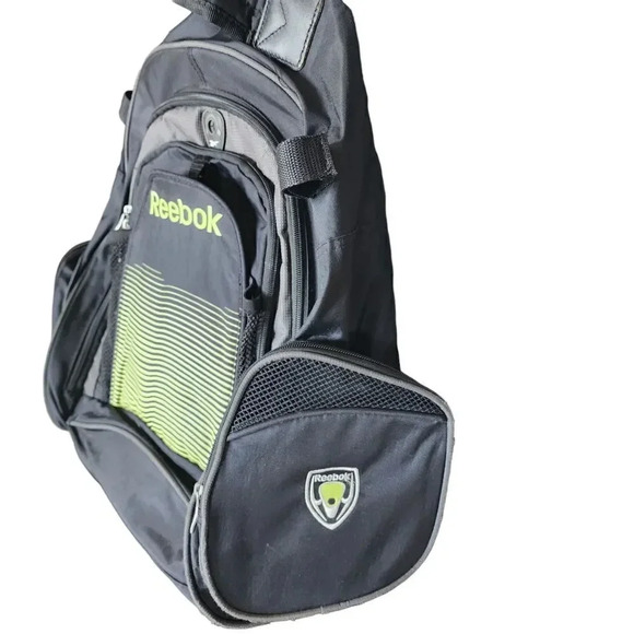 Reebok Pro 5-Pockets Logo Sports Backpack Bag, Black - Picture 5 of 6